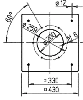 Helios FAP 200 Flansch Anschluß-Platte zu DVEC 200 – Bild 2