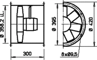 Helios HRFW EC 355 B Axialventilator EC 1-PH 50/60 Hz regelb. – Bild 2
