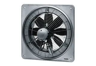 Maico Axial-Wandventilator DZQ 35/6 B quadrat. Wandplatte, Drehstrom, DN350