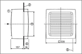 Maico Fensterventilator EVN 22 R Be- Entlüftung, elek. Klappe, DN225 – Bild 4