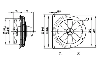 Maico MAICO DZS 20/2 B E EX Axial-Wandventilator – Bild 3