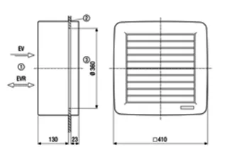 Maico Fensterventilator EV 31 Entlüftung, elekt. Verschluss, DN315 – Bild 5