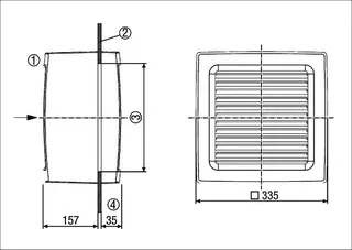 Maico Fensterventilator EVN 22 Entlüftung, elek. Klappe, DN225 – Bild 5