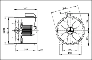 Maico Axial-Rohrventilator EZR 30/2 B DN300, Wechselstrom – Bild 5