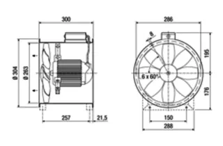 Maico Axial-Rohrventilator DZR 25/84 B Drehstrom, DN250 – Bild 5