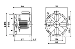 Maico Axial-Rohrventilator DZR 35/4 B Drehstrom, DN350 – Bild 5