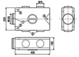 Maico Luftverteiler MF-V75 4 Anschlüsse DN75 – Bild 4