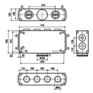 Maico Luftverteiler MF-V90-8 8 Anschlüsse DN90 – Bild 5