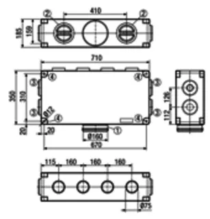 Maico Luftverteiler MF-V75-8 8 Anschlüsse DN75 – Bild 5