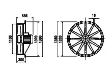 Maico Axial-Ventilator DAS 112/6 Drehstrom, 63.000 m3/h, DN1125 – Bild 4