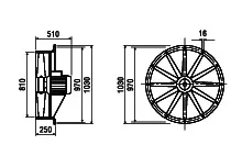 Maico Axial-Ventilator DAS 80/4 Drehstrom, 28.00 m3/h, DN800 – Bild 4