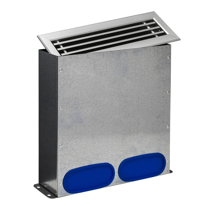 Kermi x-well Anschlusssystem flach Boden-Luftauslass mit Metallgitter