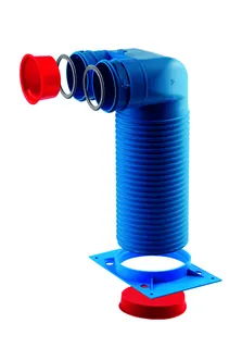 Kermi x-well Anschlusssystem rund Ventilanschluss 90 Grad, 2 x NW 75 - 125