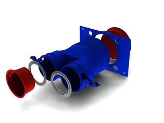 Kermi x-well Anschlusssystem rund Ventilanschluss gerade, 2 x NW 75 - 125