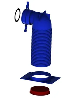 Kermi x-well Anschlusssystem rund Ventilanschluss 90 Grad, NW 92 - 125 – Bild 2