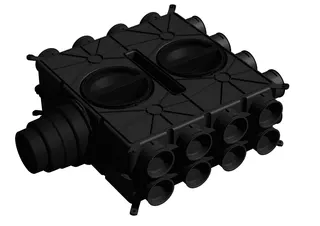 Wolf Luftverteiler DN125-180 24 Stutzen DN75 mit 12 Verschlusskappen,2577597