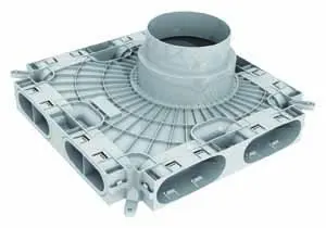 VA Niedrigbau-Luftverteiler für Luftschlauch flach 52 x 132 mm