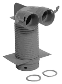 VA Ventilanschluss 90 Grd. Durchm. 125 mm für zwei Luftschläuche