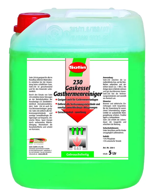 Sotin230Gaskessel-und Gasthermenreiniger 5 ltr Kanister
