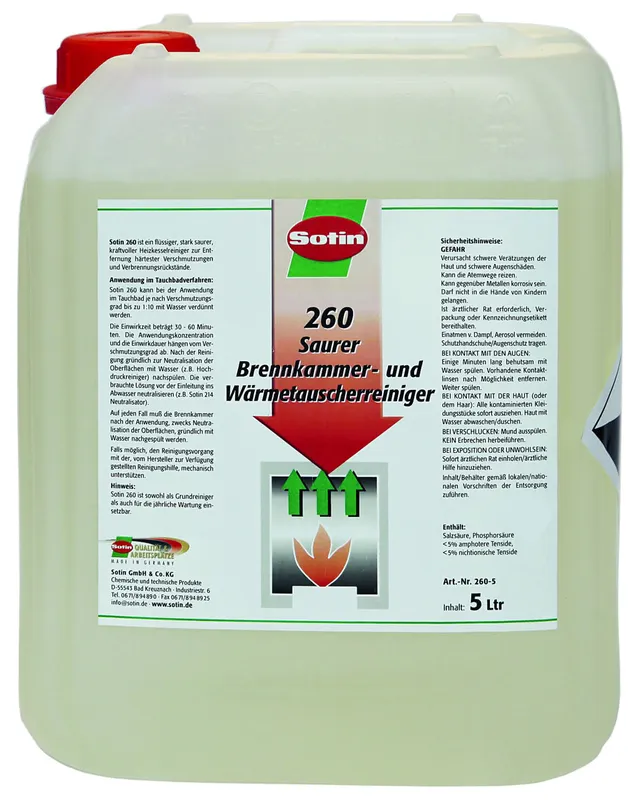Sotin 260 Saurer Brennkammer- und Wärmetauscherreiniger, 5 ltr Kanister