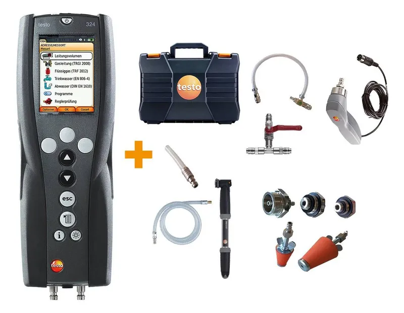 Testo Leckmengenmessgerät inkl. 160mbar Pumpe + Zubhör im Koffer, 0563324077