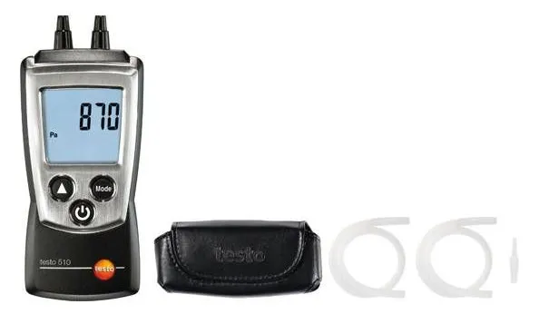 Testo 510 Differenzdruck Messgerät mit Druckanschlussschlauch, 05630510