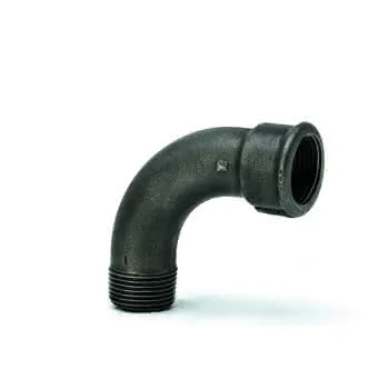 gebofittings Temperguss Gewindefittings 1 - Langer Bogen 90 - 1", schwarz