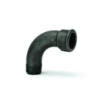 gebofittings Temperguss Gewindefittings 1 - Langer Bogen 90 - 1 1/4", schwarz