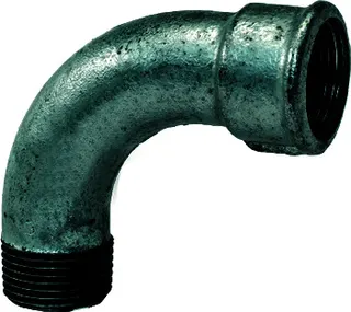 gebofittings Temperguss Gewindefittings 1 - Langer Bogen 90  - 3", verzinkt