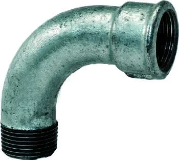 gebofittings Temperguss Gewindefittings 1 - Langer Bogen 90 - 1/2", verzinkt
