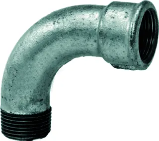 gebofittings Temperguss Gewindefittings 1 - Langer Bogen 90  - 1", verzinkt