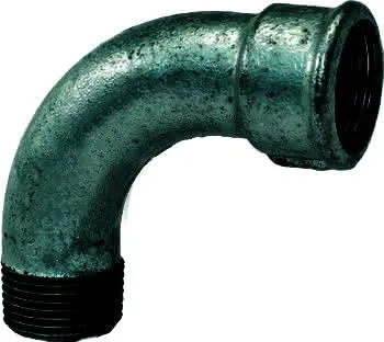 gebofittings Temperguss Gewindefittings 1 - Langer Bogen 90 - 2", verzinkt