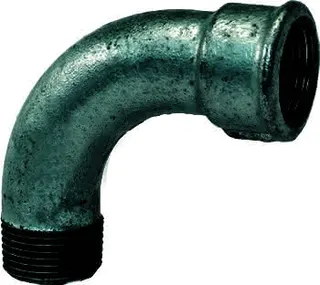gebofittings Temperguss Gewindefittings 1 - Langer Bogen 90  - 2", verzinkt