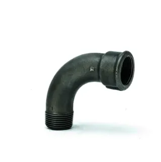 gebofittings Temperguss Gewindefittings 1 - Langer Bogen 90  - 1/4", schwarz