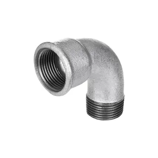 gebofittings Temperguss Gewindefittings 1 A - Kurzer Bogen 90 - 3/8", verzinkt – Bild 2