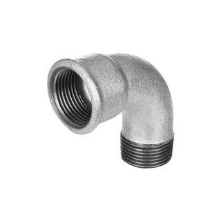 gebofittings Temperguss Gewindefittings 1 A - Kurzer Bogen 90  - 1/2", verzinkt