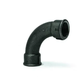 gebofittings Temperguss Gewindefittings 2 - Langer Bogen 90  - 3/4", schwarz