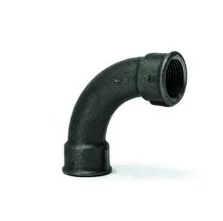gebofittings Temperguss Gewindefittings 2 - Langer Bogen 90  - 1", schwarz