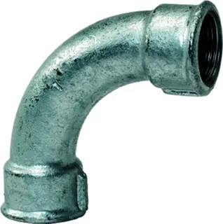 gebofittings Temperguss Gewindefittings 2 - Langer Bogen 90  - 3/8", verzinkt
