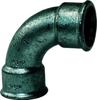 gebofittings Temperguss Gewindefittings 2 A - Kurzer Bogen 90 - 1 1/2",verzinkt