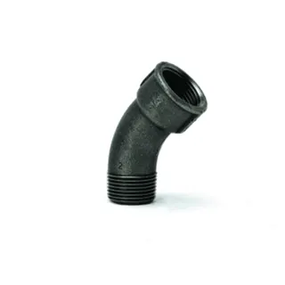 gebofittings Temperguss Gewindefittings 40 - Langer Bogen 45 - 2", schwarz – Bild 2