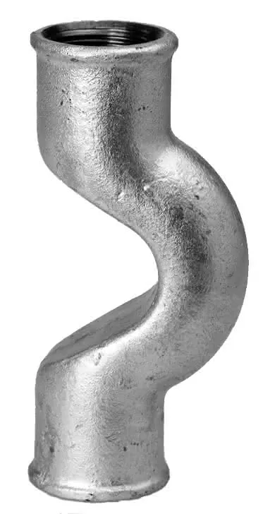 Temperguss-Ueberspringbogen Nr.85 3/8" mit 2 IG, verzinkt