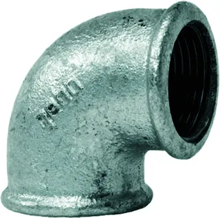 gebofittings Temperguss Gewindefittings 90 - Winkel 90 - 1 1/2", verzinkt