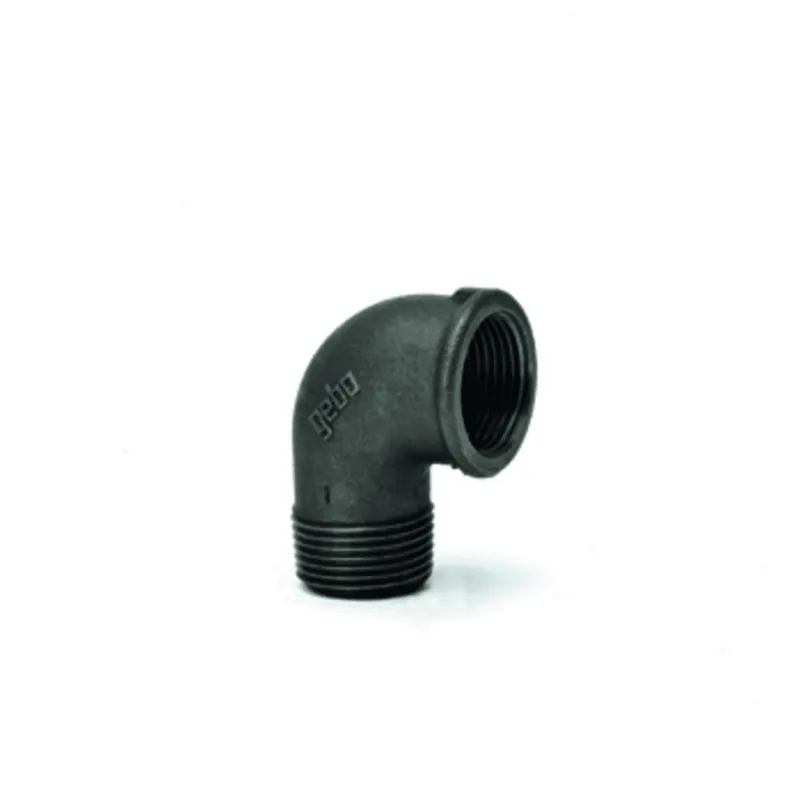 gebofittings Temperguss Gewindefittings 92 - Winkel 90 - 1/2" x 3/8",red.,sw