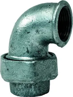 gebofittings Temperguss Gewindefittings 95 -Winkel 90 flach dicht. 2", verz.