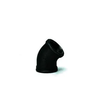 gebofittings Temperguss Gewindefittings 120 - Winkel 45 - 1 1/2", schwarz