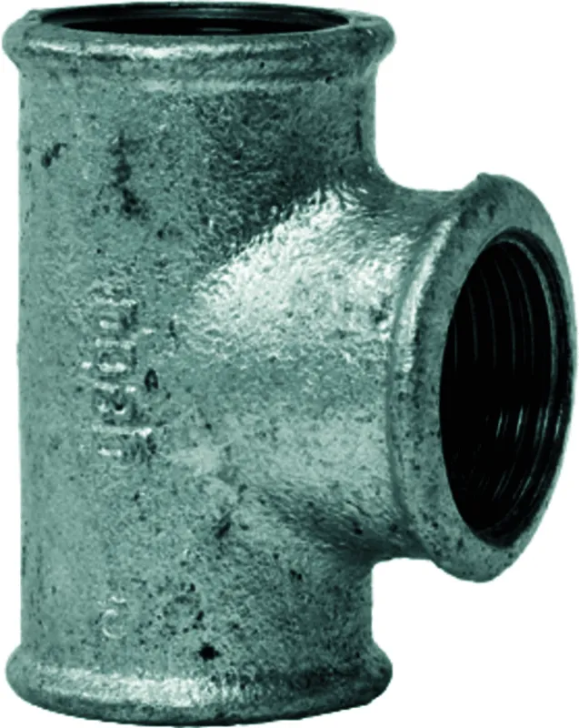 gebofittings Temperguss Gewindefittings 130-T-Stk. 2"x1/2"x1 1/2",red.,verz.