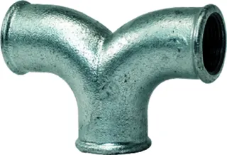 gebofittings Temperguss Gewindefittings 132 - Zweibogen-T-Stück - 2", verz. – Bild 2