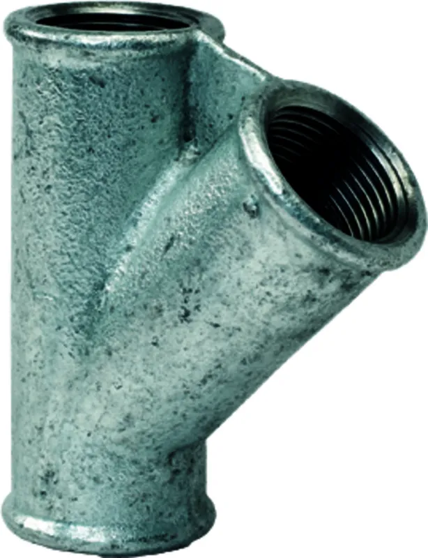 gebofittings Temperguss Gewindefittings 165 - T-Stück 45 - 1 1/2", verzinkt