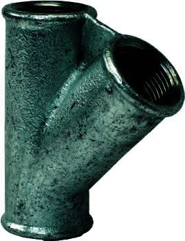 gebofittings Temperguss Gewindefittings 165 - T-Stück 45 - 2", verzinkt